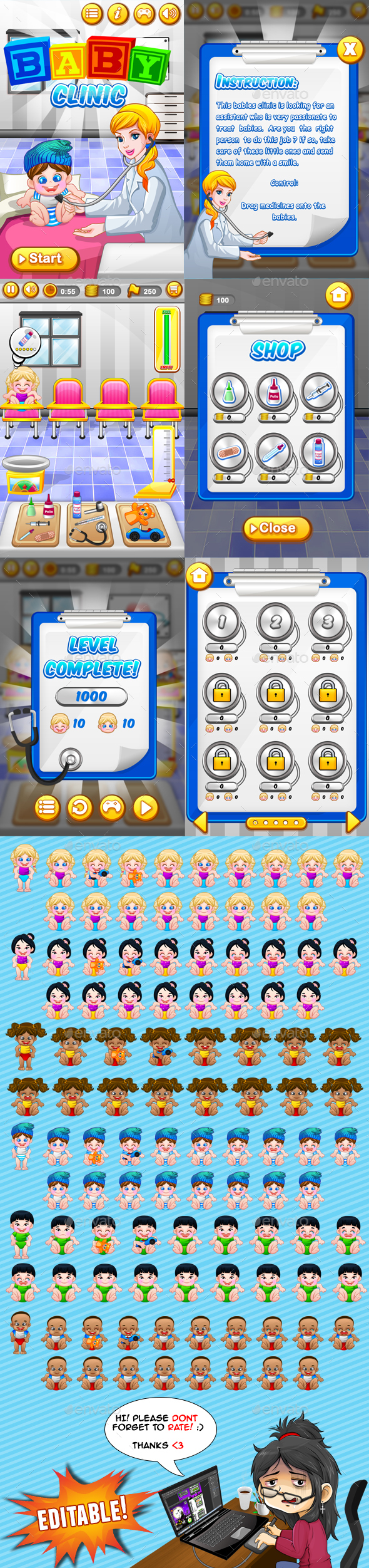 Baby Clinic Game Kit - Game Kits Game Assets