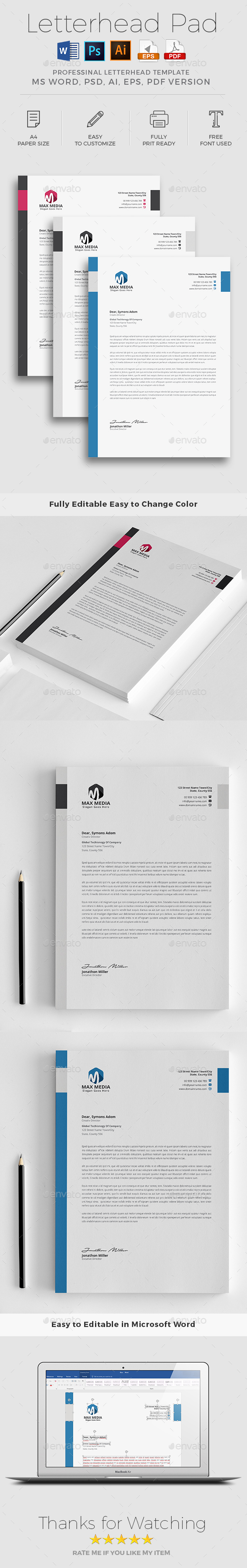 Letterhead - Stationery Print Templates