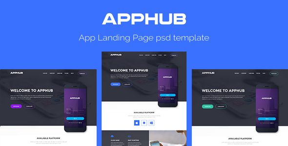 Apphub Landing Page - ThemeForest 18079323