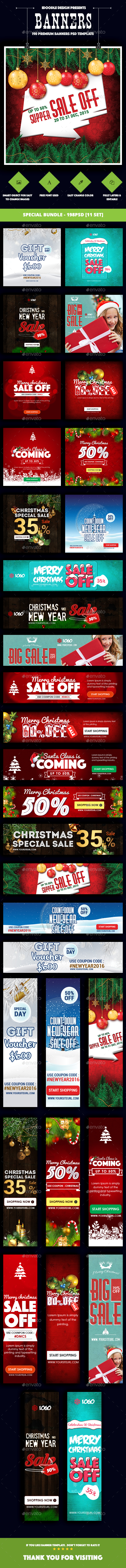 [Special Bundle] Christmas Banners Ads - 198PSD [11 Set]