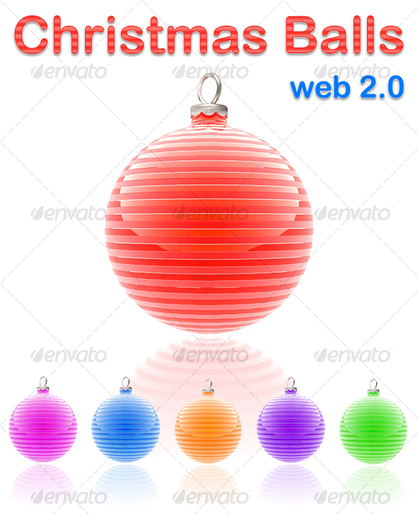 glossy christmas ball - Objects 3D Renders
