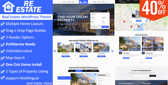 ReEstate - Real Estate with MLS IDX Listing Realtor Theme - Real Estate WordPress