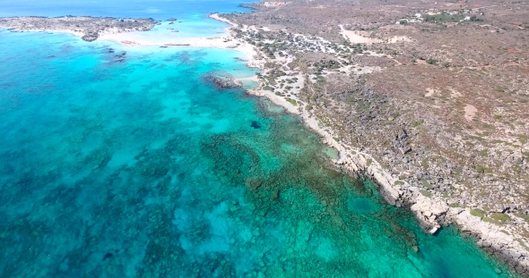 Beautiful View of Blue Beach Elafonissi at Crete