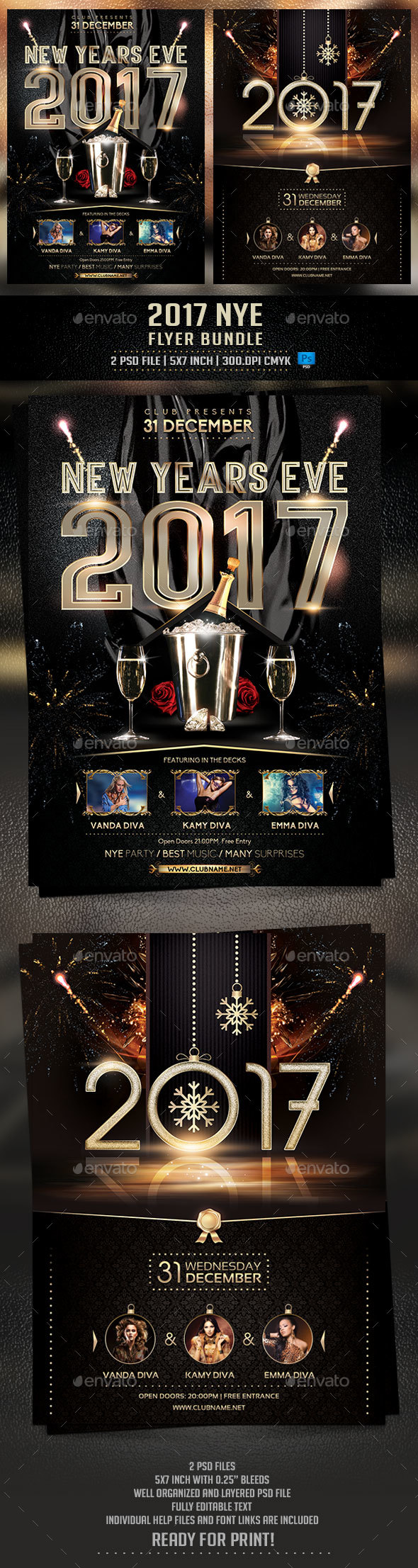 2017 NYE Flyer Bundle - Events Flyers