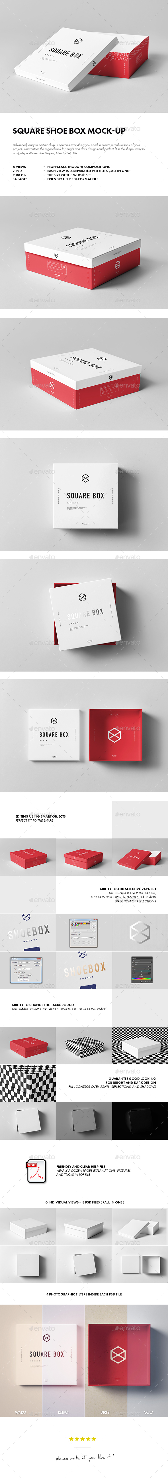 Square Shoe Box Mock-up - Miscellaneous Packaging