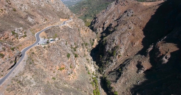 Deepg Gorge in Mountains at Crete