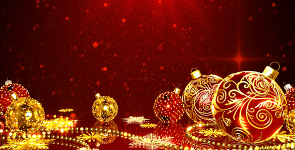 Red Christmas Ornaments Background, Motion Graphics | VideoHive