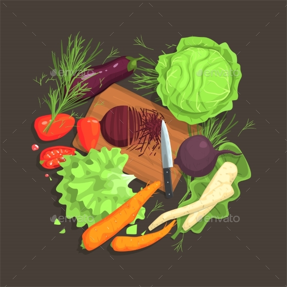 Still Life With Cooking Ingredients For Fresh - Illustrations Graphics