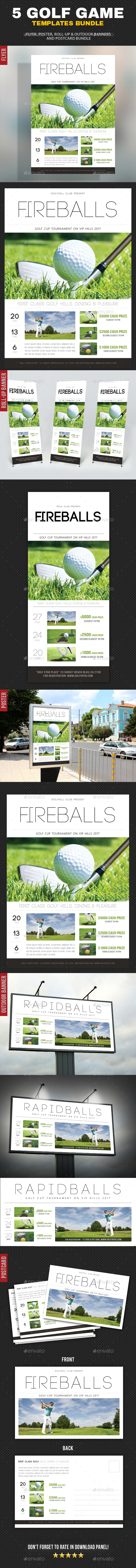 5 in 1 Golf Game Bundle - Signage Print Templates