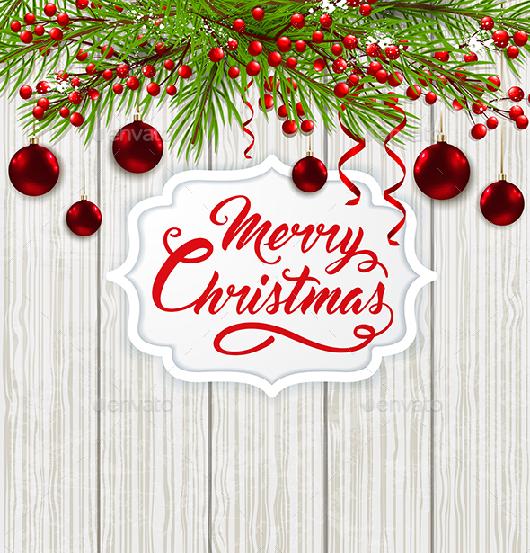 Christmas Banner and Red Decorations - Christmas Seasons/Holidays