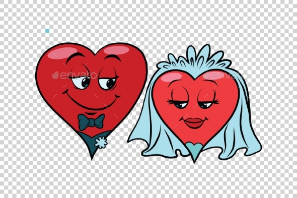 Wedding Groom and Bride Valentine Heart - Valentines Seasons/Holidays