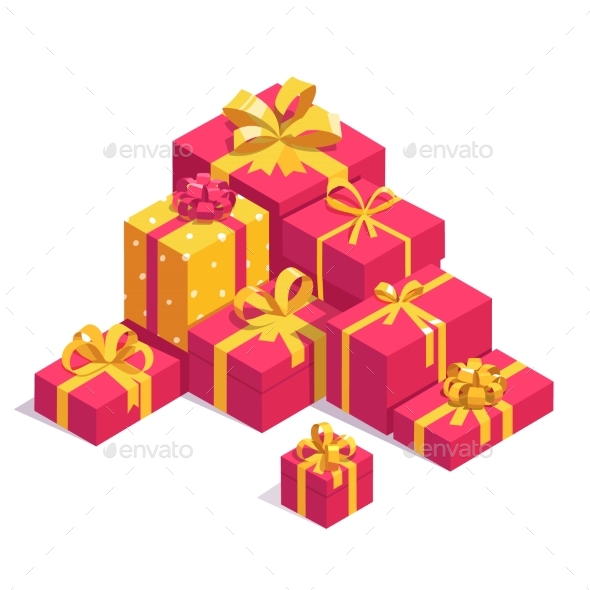 Saint Valentines Day Red Gift Boxes - Valentines Seasons/Holidays