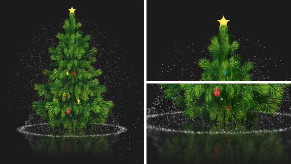 Rotating Card Christmas Tree with Magical Snow Fall