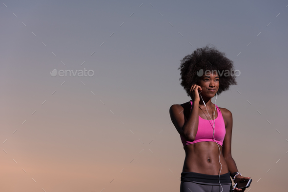 young african american woman in nature Stock Photo by dotshock | PhotoDune