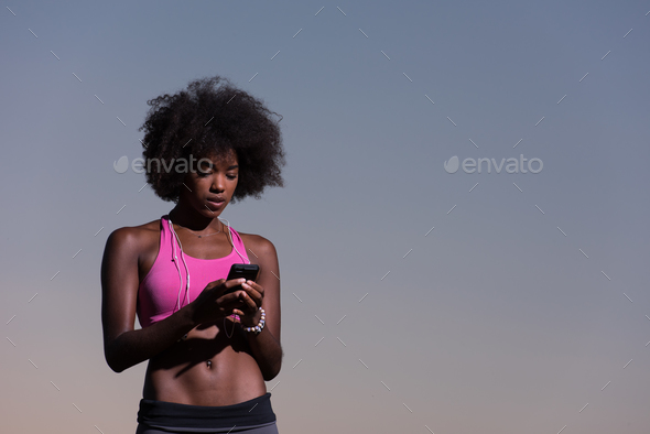 young african american woman in nature Stock Photo by dotshock | PhotoDune