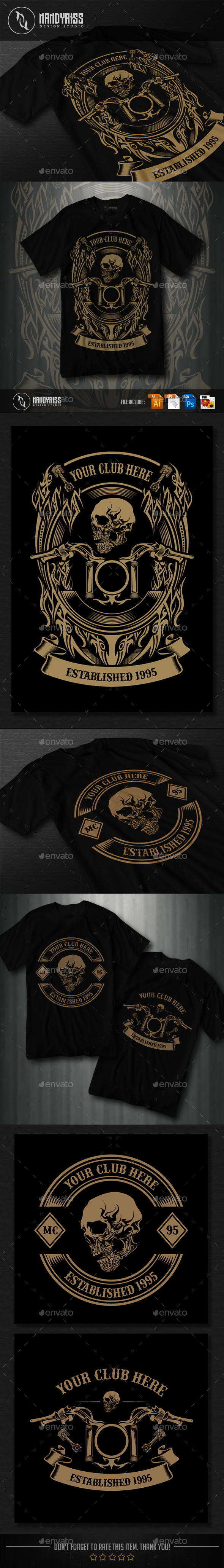 3 Design - Motorcycle Club T-shirt - T-Shirts