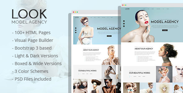LOOK - Model Agency HTML Template with Visual Page Builder by mwtemplates