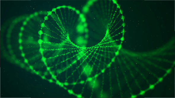 Creative Animation of Green Loopable DNA