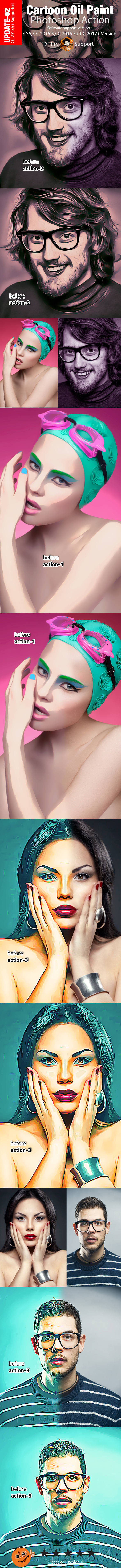 Cartoon Oil Paint - Actions Photoshop