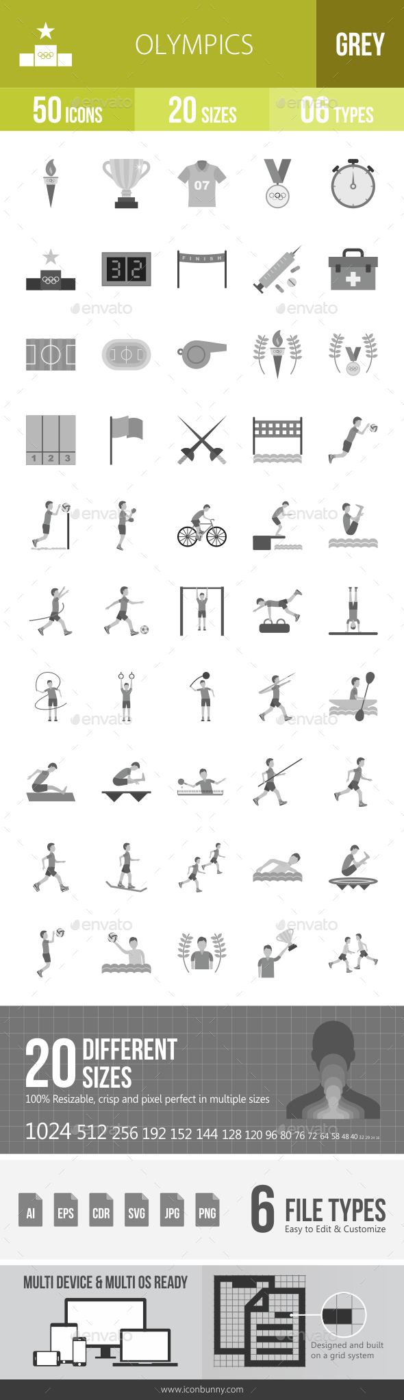 Olympics Greyscale Icons - Icons