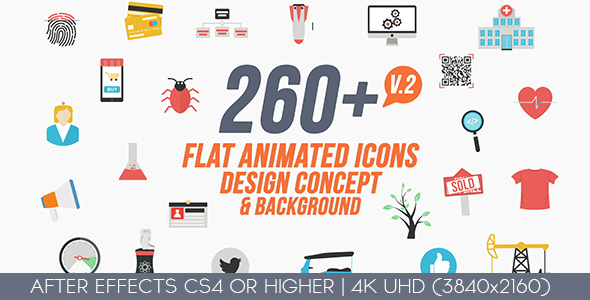 Flat animated icons / backgrounds / design concepts