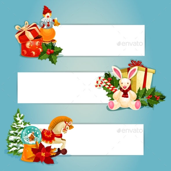 Holiday Toys Banners Set Design - New Year Seasons/Holidays