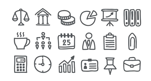 Hand drawn icons