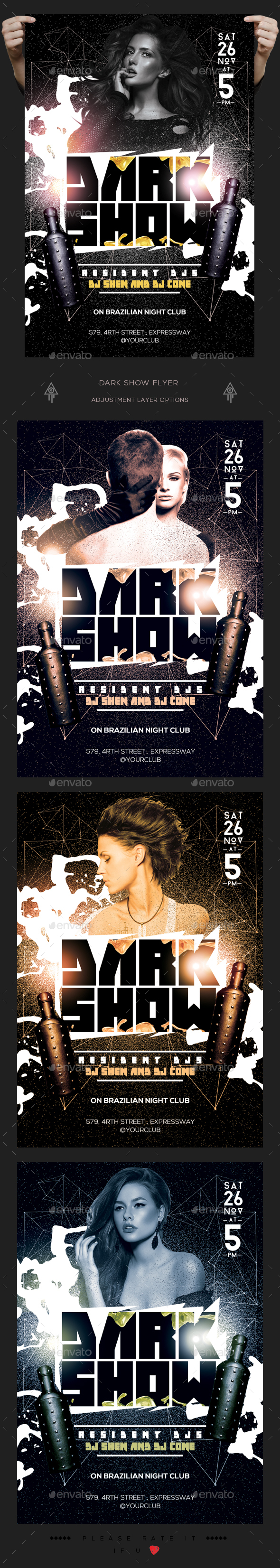 Dark Show Flyer - Clubs & Parties Events