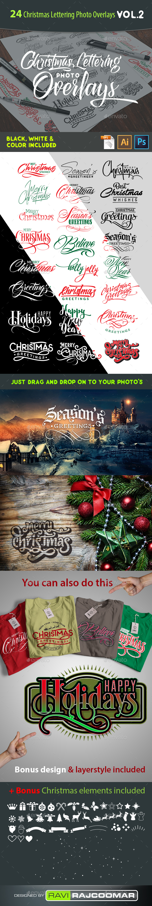 24 Christmas Photo Overlays Vol.2 - Badges & Stickers Web Elements
