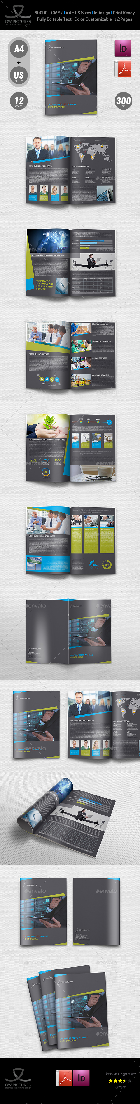Corporate Brochure Template Vol.43 -12 Pages - Brochures Print Templates
