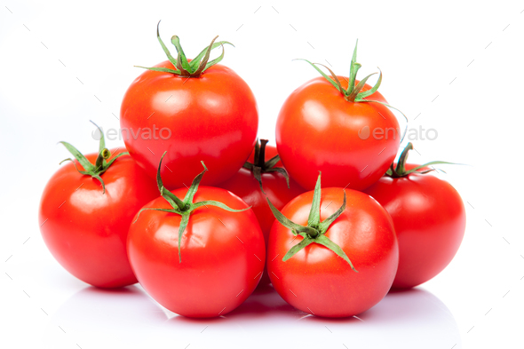 Tomato vegetables isolated on white background - Stock Photo - Images