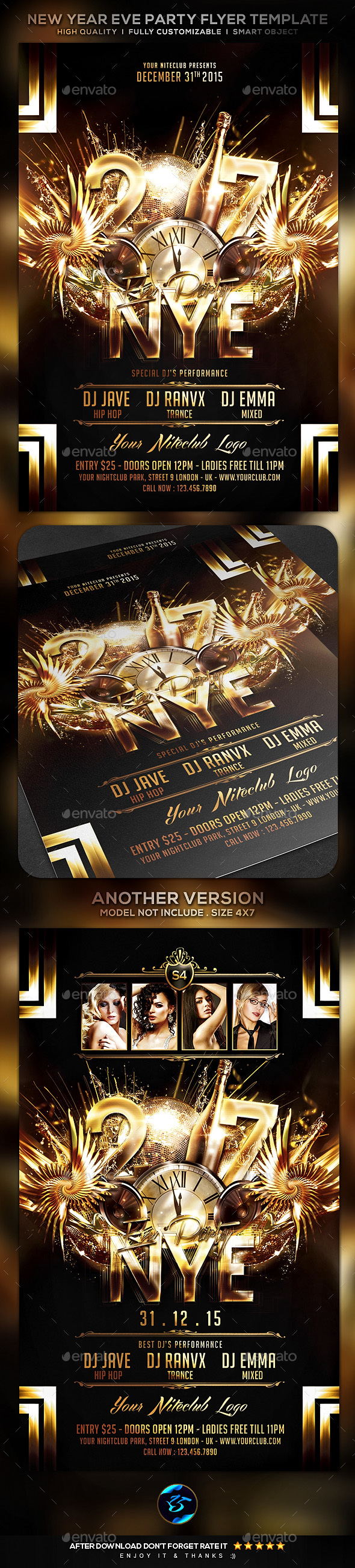New Year Eve Party Flyer Template - Clubs & Parties Events