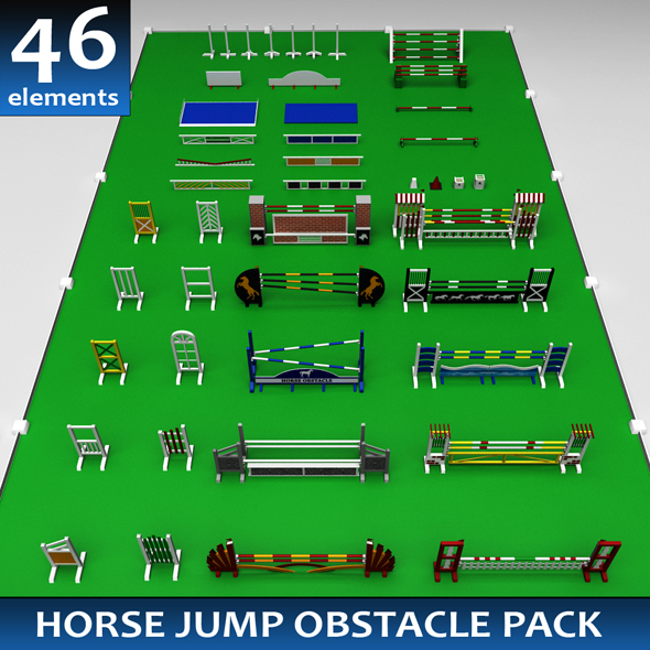 Horse jump obstacle full pack - 3DOcean Item for Sale