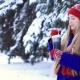 Lovely Woman in Winter Clothes Enjoying Hot Drink - VideoHive Item for Sale