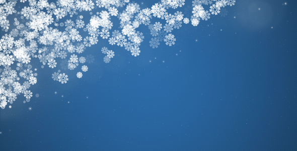 Christmas Corner Frame with Snowflakes on Blue Background