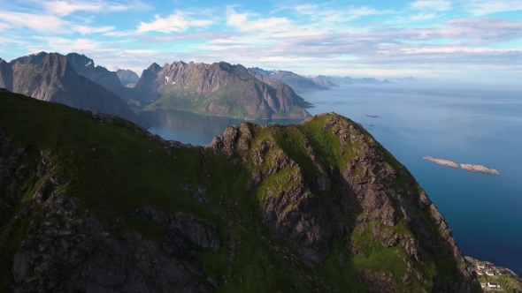 Lofoten Archipelago Islands Aerial Footage alt