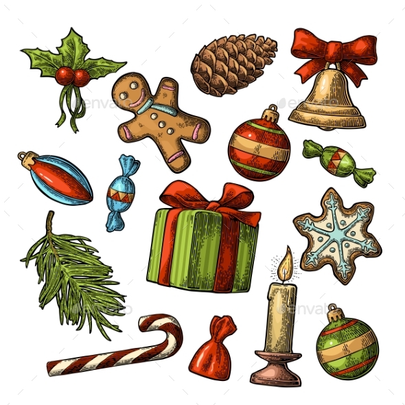 Merry Christmas and Happy New Year Set - Christmas Seasons/Holidays