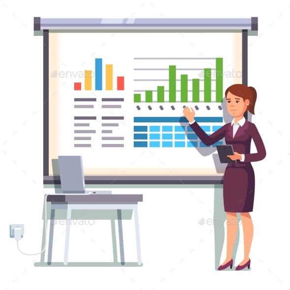Business Woman Giving a Speech - Concepts Business