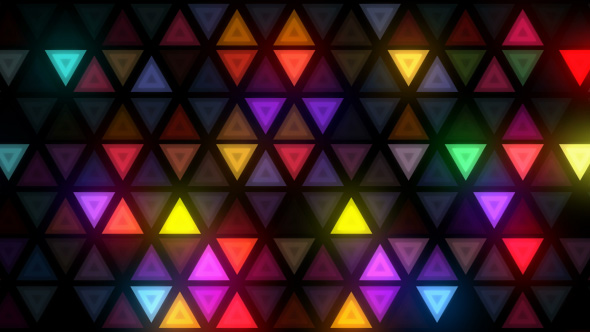 Colorful Flashing Triangles LED Wall