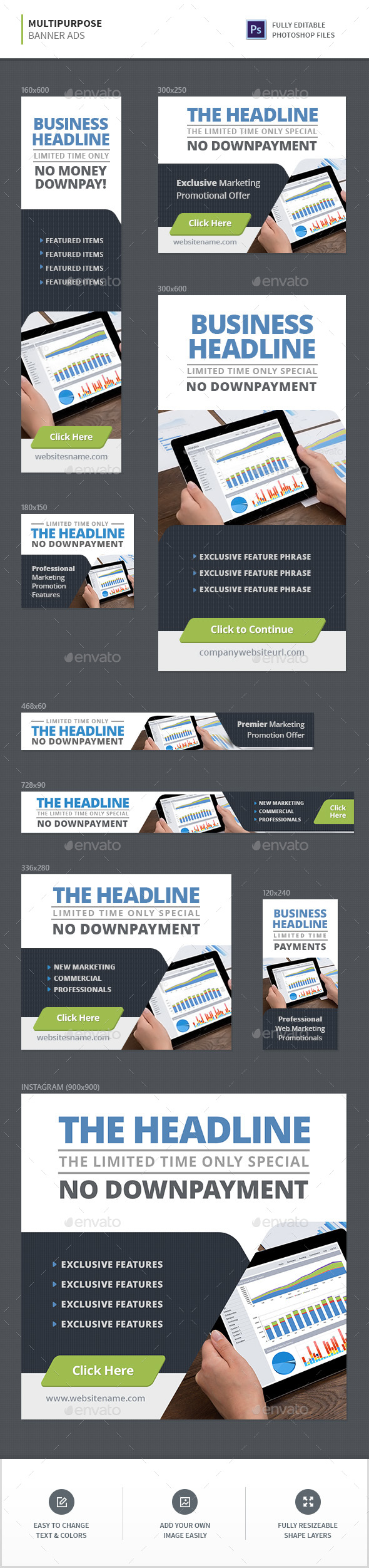 Multipurpose Banners - Banners & Ads Web Elements