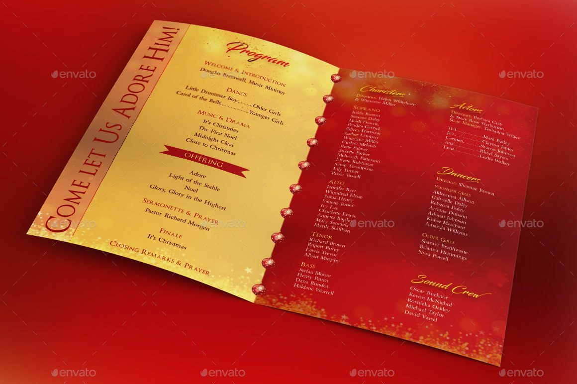 rejoice christmas cantata program template by godserv2 events program template