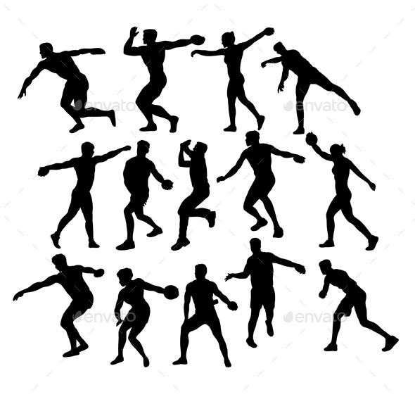 Discus Throwing Activity Silhouettes By Martinussumbaji 