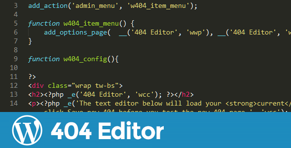 404 Page Editor for WordPress