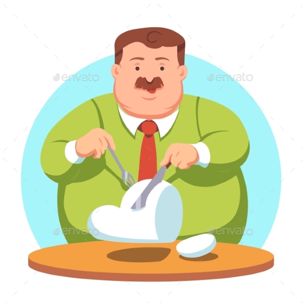Big Fat Greedy Corporate Business Man - Concepts Business