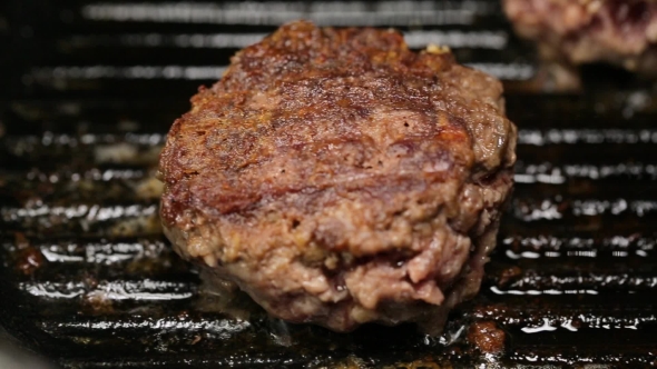 Roast Meat Cutlet on a Pan