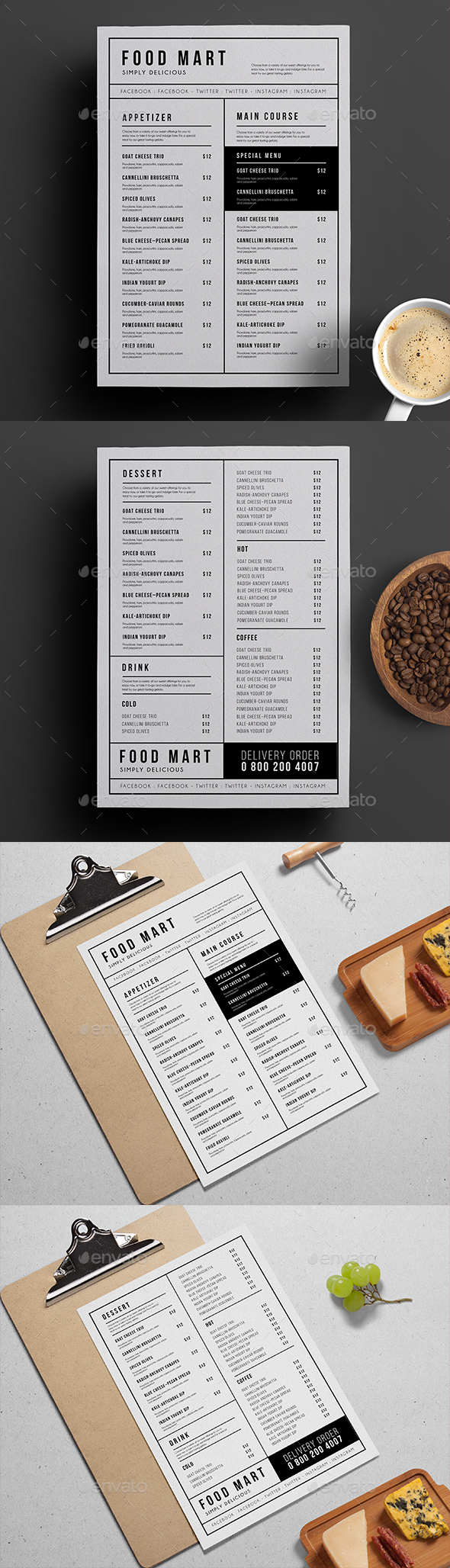 Simple Restaurant Menu - Food Menus Print Templates