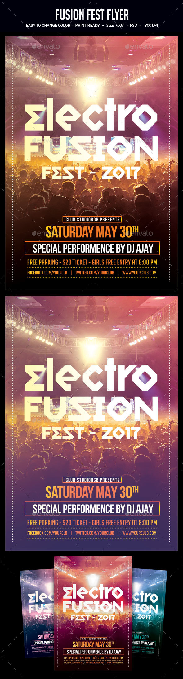 Fusion Fest Flyer - Clubs & Parties Events