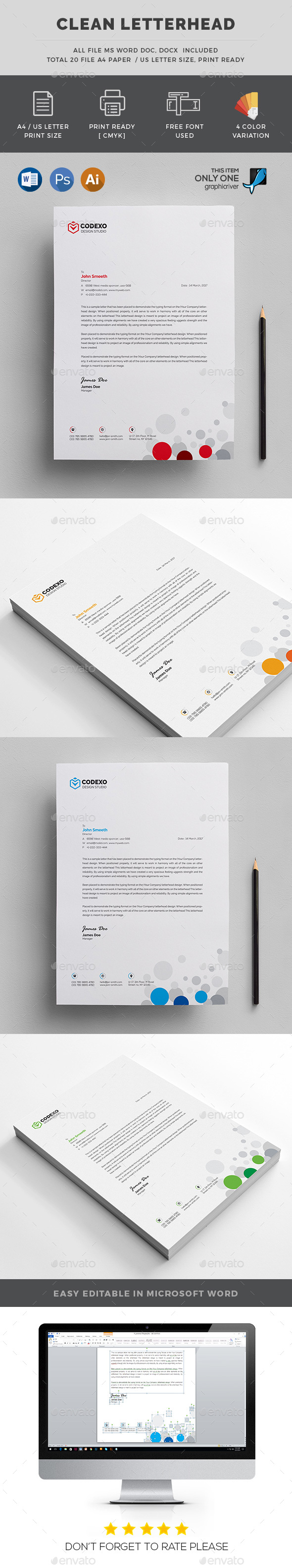 Letterhead - Stationery Print Templates