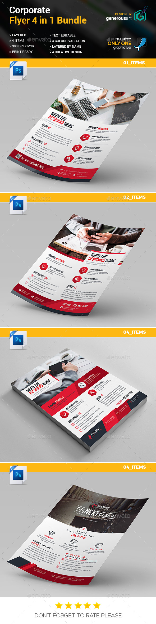 Flyer Bundle 4 in 1 - Corporate Flyers