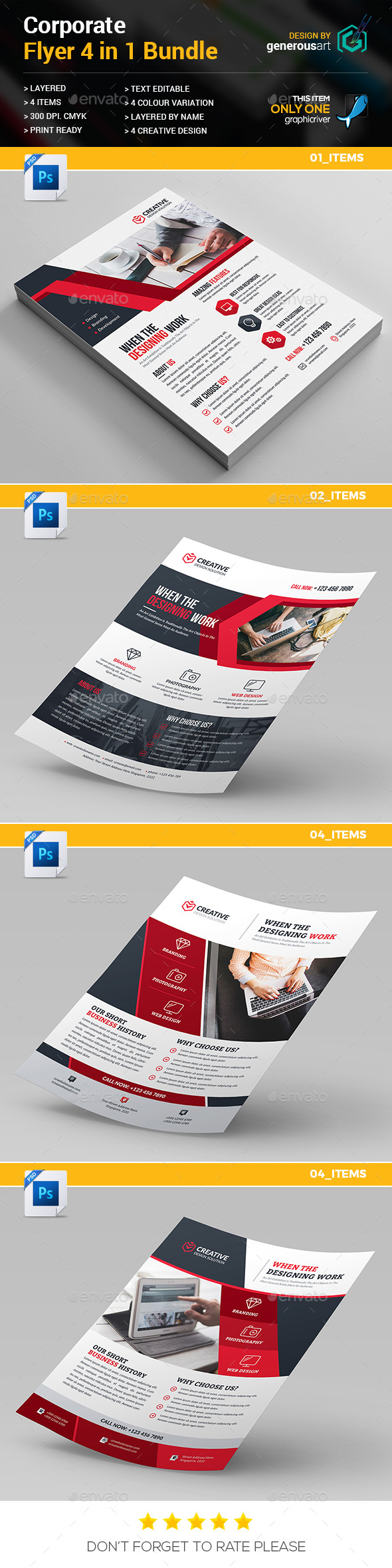 Flyer Bundle 4 in 1 - Flyers Print Templates